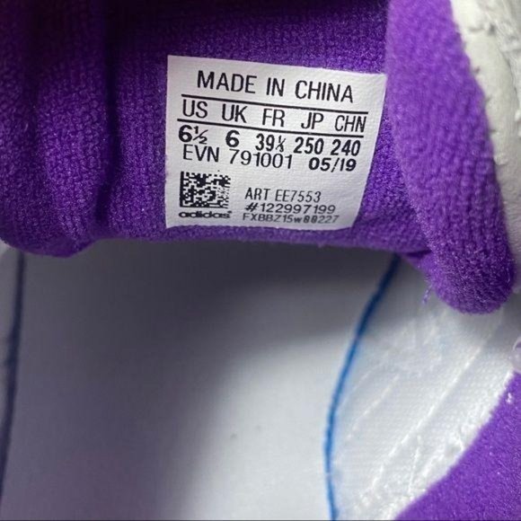 Adidas Yung 69 Chasm J White Purple 6.5 Youth Kids 90s Womens Chunky Y2K Green - Picture 5 of 9